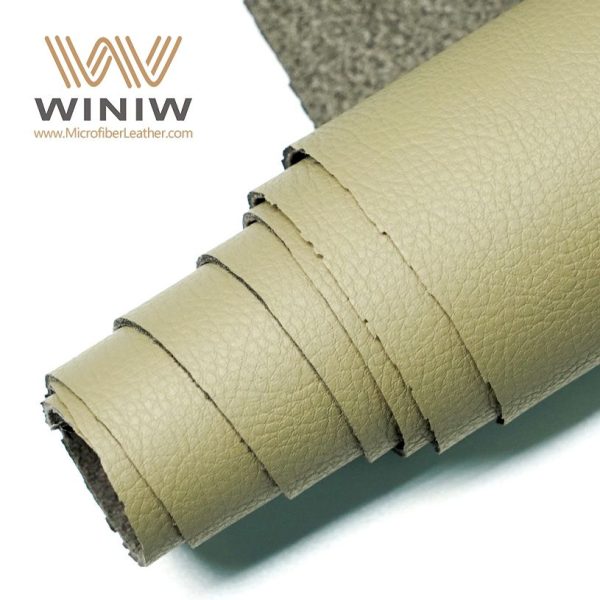 Beige Chinese PU Microfiber Leather Car Interior Fabric Material - Image 4