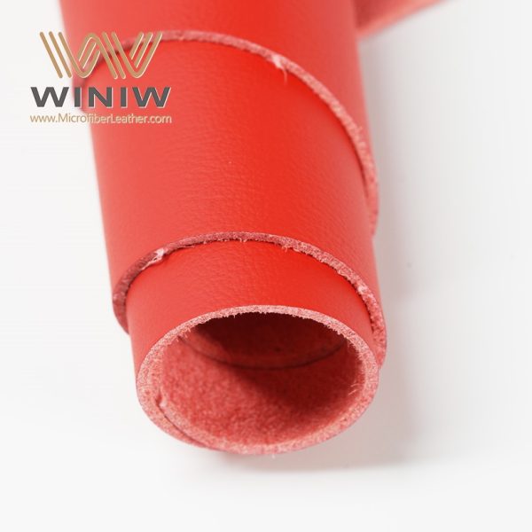 Red Automotive Leather Upholstery Material For Seat Covers - Image 4