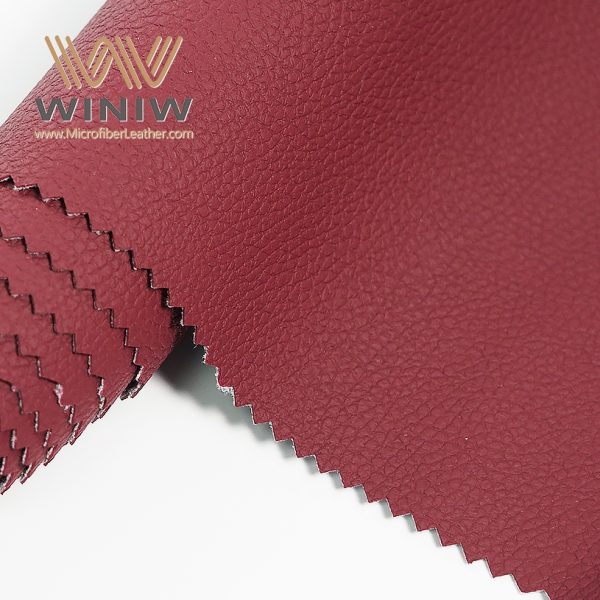 Red Color Micro Vegan Leather Automotive Upholstery Leather Fabric Material - Image 4