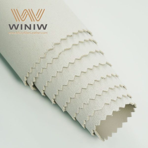 White Micro PU Faux Vegan Leather Fabric Material For Car Upholstery - Image 4
